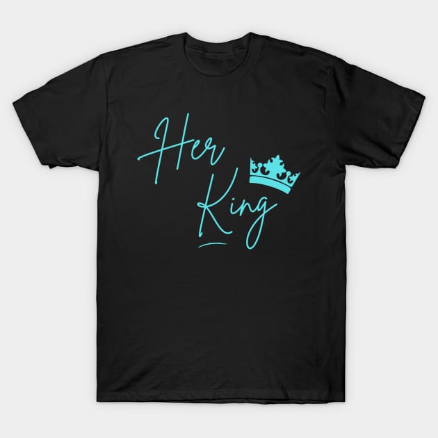 Her King Blue Crown T-Shirt by Benny Merch Pearl